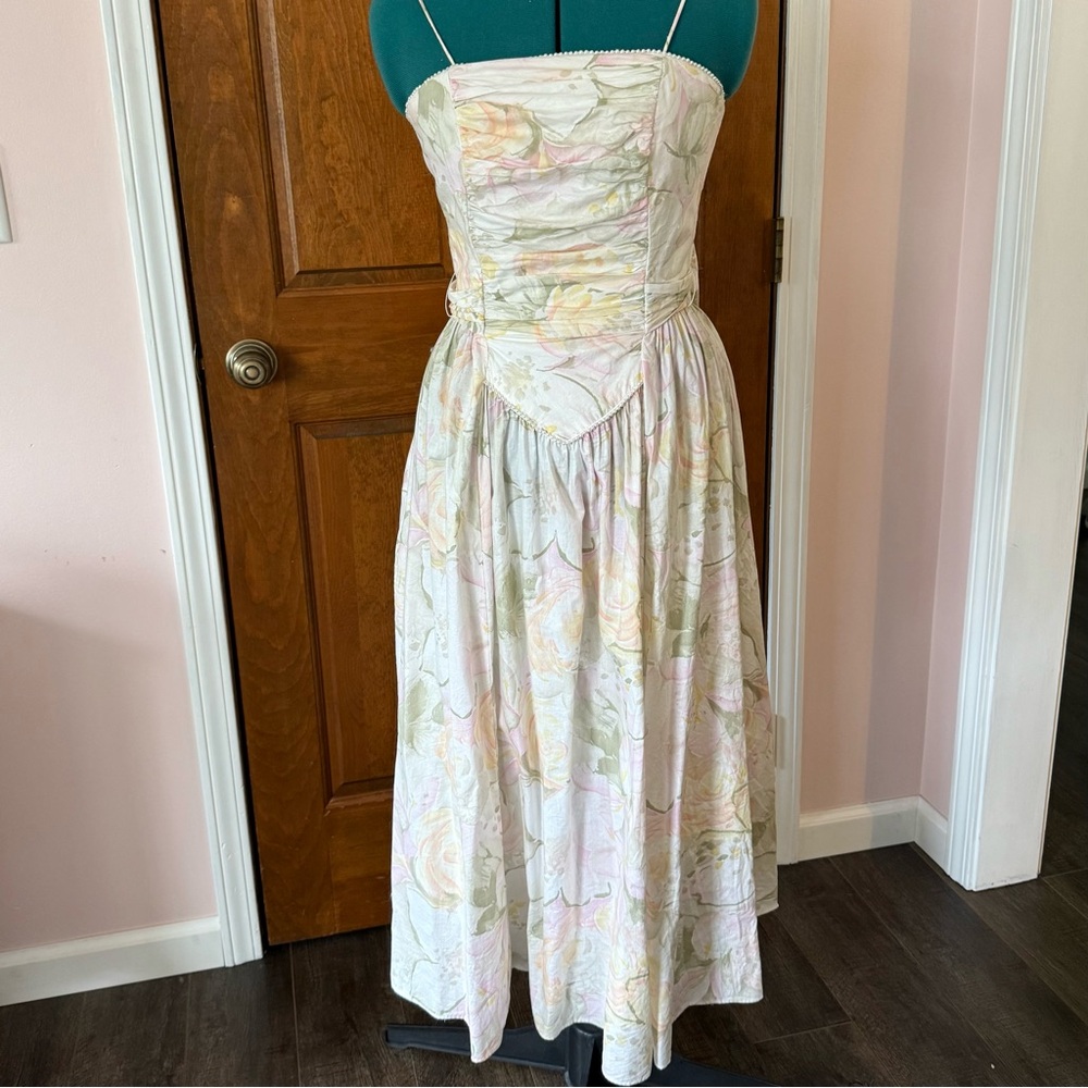 Vintage JC Penney Cotton Midi Dress - Small